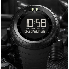 Тактичний водостійкий кварцовий годинник Skmei Ribas black Ромни