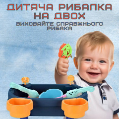 Дитячий Ігровий Набір Рибалка на Магнітах з Двома Вудками 24 Предмети Combuy Синя (727) Геническ