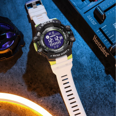 Годинник наручний чоловічий Smael 8050 White (15201-hbr) Мелітополь