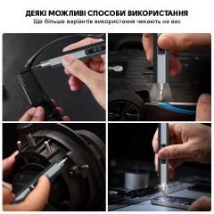 Електровикрутка з набором біт Kingsdun 11в1 Grey (MT-11IN1) Ладан