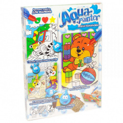 Дитячий набір для творчості "Aqua Painter" Danko Toys AQP-01 укр водна розмальовка Ведмедик з кубиками Доманівка