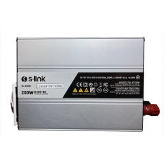 Перетворювач автомобільного струму S-link 12 220W 200W інвертор для котла чиста синусоїда (1756375660) Орехов