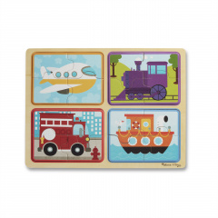 Дерев'яні пазли 4 в 1 "Транспорт" Melissa & Doug 4 пазли по 4 елементи MD31361 Кропивницький