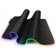 Килимок для ігрової миші та клавіатури з підсвічуванням Feel Fit RGB 80x30 см Чорний (21121) Володарськ-Волинський