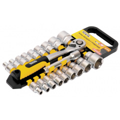 Набір торцевих насадок MASTERTOOL PROFI CrV 1/2" 8-32 мм подовжувач 125 мм тріскачка 72Т 20 шт 78-1220 Житомир