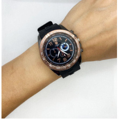 Годинник чоловічий наручний Carrera GMT BMW Clockhouse Чорний з бронзою (IBW878B) Хуст
