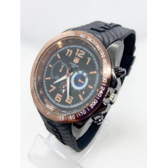 Годинник чоловічий наручний Carrera GMT BMW Clockhouse Чорний з бронзою (IBW878B) Хуст