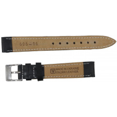 Ремінець для годинника зі шкіри Mykhail Ikhtyar 16 мм Чорний (S606-16S Black) Володарск-Волынский