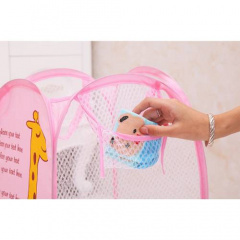 Корзина для игрушек UKC складная с боковым карманом 30х48 см 00336pink Розовый Київ