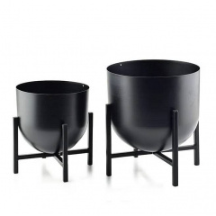 Кашпо на підставках металеві Flora Swen 2 шт Black (SK000244) Черноморск