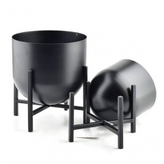 Кашпо на підставках металеві Flora Swen 2 шт Black (SK000244) Черноморск