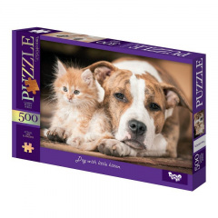 Пазли класичні "Собака з кошеням" Danko Toys C500-15-11 500 елементів Одеса