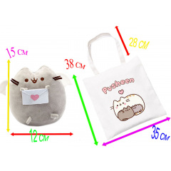 Комплект 2Life М'яка іграшка Pusheen cat 12х15 см та Сумка-шоппер 38х35 см v-12388 Косів