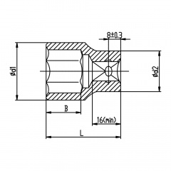 Насадка шестигранна коротка 1/2" 27мм CrV ULTRA (6070272) Київ