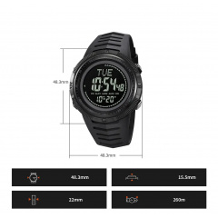 Годинник чоловічий спортивний з компасом Skmei 2147 Compass Чорний Курень