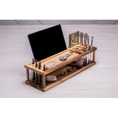 Дерев'яний холдер для зберігання косметики із дзеркалом ecoWalnut 440x140x110 мм Киев