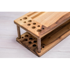 Дерев'яний холдер для зберігання косметики із дзеркалом ecoWalnut 440x140x110 мм Киев