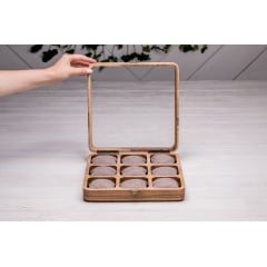 Органайзер на 9 секцій для наручних годинників ecoWalnut 7х26.5х26.5 см Київ