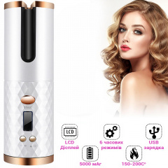 Бездротова плойка для завивки волосся UKC Hair Curler 5200мАч Білий Винница