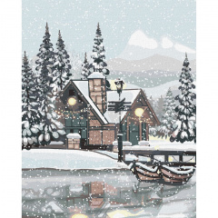 Картина за номерами Сніжна тиша akvamarinel_art Идейка KHO2873 40х50 см Жмеринка