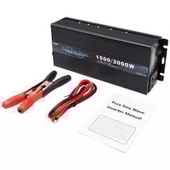 Інвертор напруги HOULI 3000W 12V в 220V Чистий синус з РК-дисплеєм Чорний (IN3W12VZK) Київ