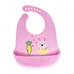 Слинявчик силіконовий "Зайчик" Mega Zayka MGZ-0611 (Pink) з кишенею Чернівці