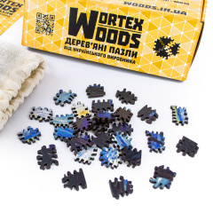 Дерев'яні пазли Wortex Woods Зіркова ніч 30х30 см 188 елементи амеби PZL30002 Киев