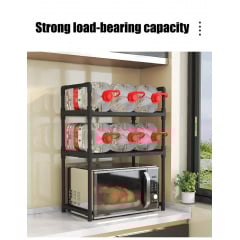 Полиця-стелаж для кухонного приладдя з гачками UKC YH-6616-2 48х26х71 см Чорний Новое