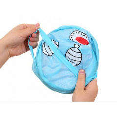 Корзина для игрушек UKC складная с боковым карманом 30х48 см Голубой 00336blue Голубой Куйбишеве