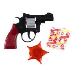 Игрушечный револьвер с пистонами и значком DENA Golden Gun 238GG Городок