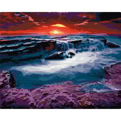 Картина за номерами Захід сонця біля водоспаду Brushme BS23748 40х50см Мелітополь