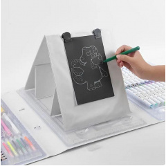 Дитячий набір творчості для малювання RIAS 98 предметів з мольбертом White (3_04694) Фастів