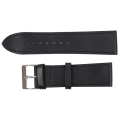 Ремінець для годинника зі шкіри Mykhail Ikhtyar 24 мм Чорний (S609-24S black) Новое