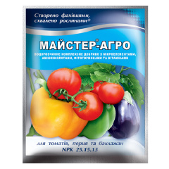 Добриво Киссон Майстер-агро для томатів перцю та баклажанів NPK 25.15.15 100 г Оріхів