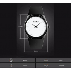 Наручний класичний годинник Skmei 1601S Чорний Лубни