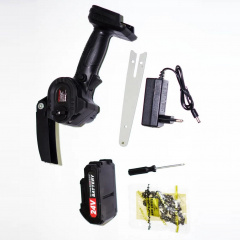 Акумуляторна ланцюгова міні-пилка сучкоріз для обрізання дерев No Brand Mini Electric CHAIN SAW Black 1 АКБ (3_03784) Броды