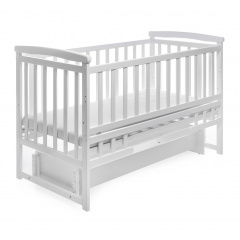 Ліжечко дерев'яне без шухляди Наталка Трансформер 120 х 60 см White (149618) Славута