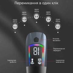 Ручний акумуляторний масажний пістолет для всього тіла Inspire SL-887 Grey Курень