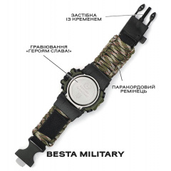 Наручний годинник чоловічий з компасом BESTA Military Темно-зелений (2898) Обухів