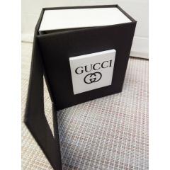 Подарункова упаковка-коробка для годинника Gucci чорний 90х90х60 мм Петрово