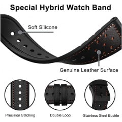 Ремінець шкіряний універсальний BeWatch dot 22 мм Black (1240101WW) Самбор