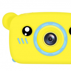 Дитячий цифровий фотоапарат Smart Kids KM-89 Ведмедик Teddy Full HD, 12 МП Жовтий + Карта пам'яті 32 ГБ Куйбышево
