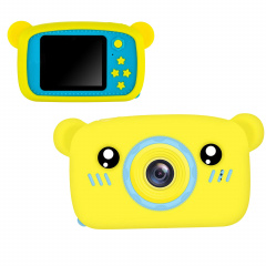 Дитячий цифровий фотоапарат Smart Kids KM-89 Ведмедик Teddy з іграми та рамками, Full HD, 12 МП Жовтий Курень