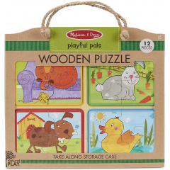Дерев'яні пазли 4 в 1 "Грайливі друзі" Melissa & Doug 4 пазли по 4 елементи MD31364 Косів