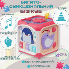 Дитячий Музичний Бізікуб Сортер з Піаніно Для Самих Маленьких Aiyingle Рожевий (730) Краматорськ