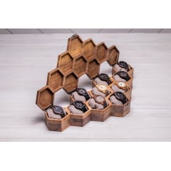 Сотова скринька-органайзер для 10 годинників ecoWalnut 7.3х59.7х23.5 см Київ