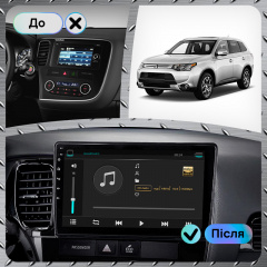Штатна магнітола 10" Lesko для Mitsubishi Outlander III 2012-2015 1/16Gb Wi-Fi GPS Base Мітцубісі Київ