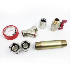 Комплект підключення лічильника Koer SET2 нікель 1/2" (вставка 110мм+НГ) Оріхів