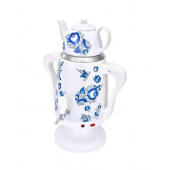 Електричний самовар з фарворовим заварним чайником RAF R-7118 на 3.5 л White Долина