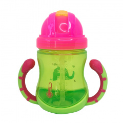 Поільник дитячий з трубочкою Неон Mega Zayka MGZ-0300 (Lime) 270 мл Гуляйполе